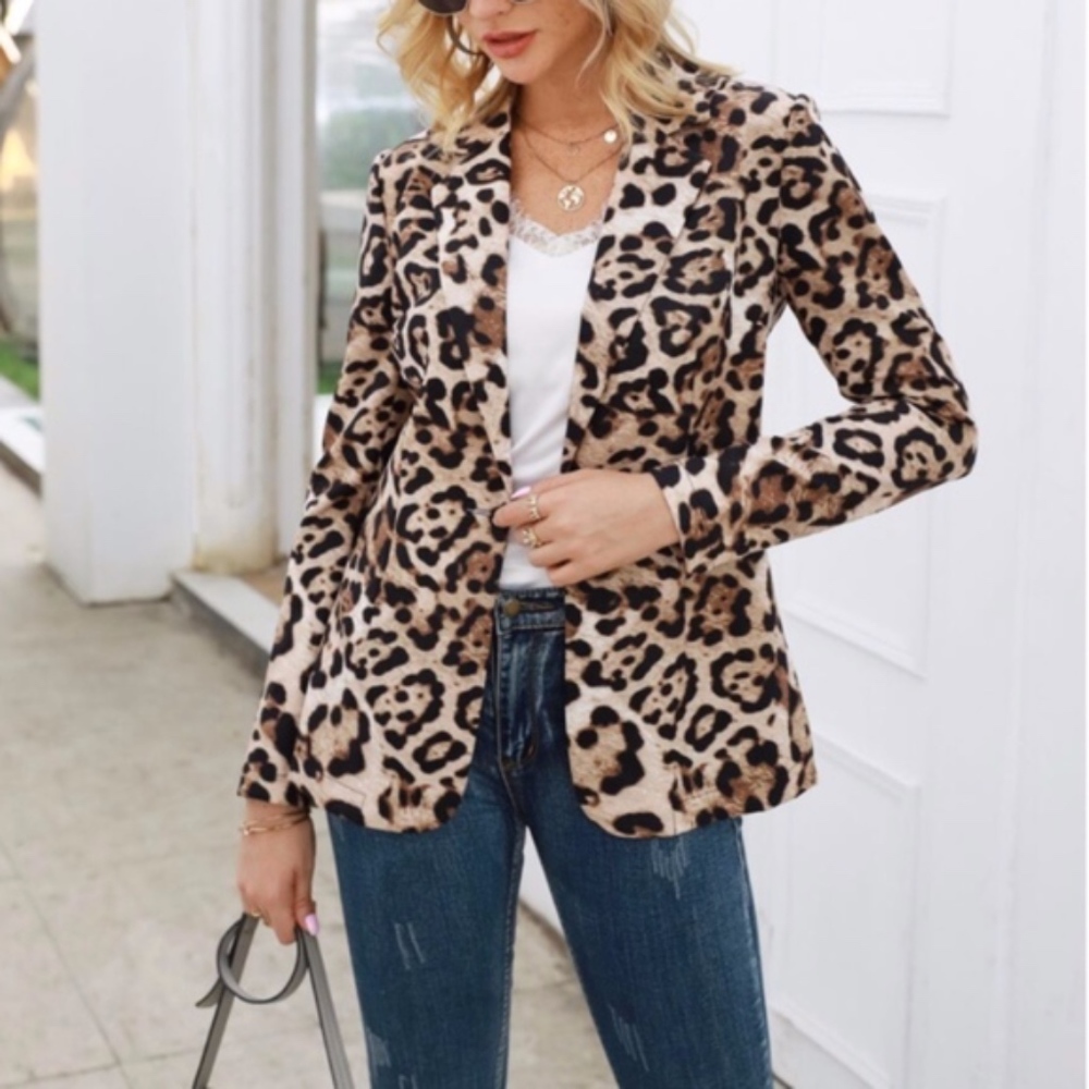 TANYA Leopard print Blazer - Picture 1 of 5